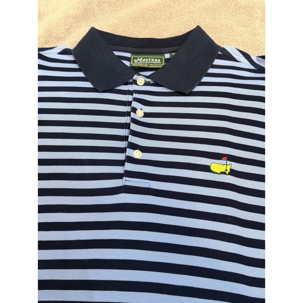 Vtg 80s Masters Collection Polo Shirt Mens L Pima Cotton Augusta National Golf